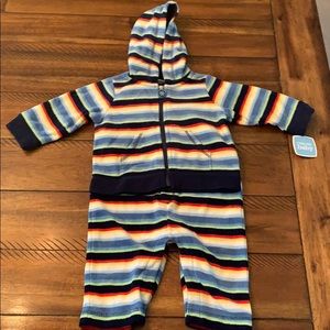 Cherokee Striped Fleece Romper & Matching Jacket